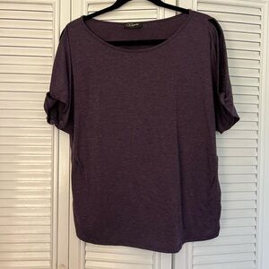 Cynthia Rowley Deep Purple Short Sleeve Top